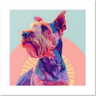 Retro Welsh Terrier: Pastel Pup Revival Posters and Art